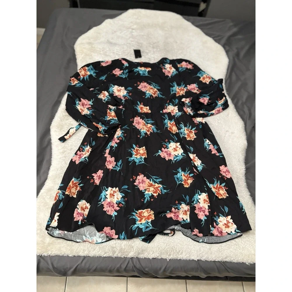 New Torrid A Line Floral Multicolor Womens Dress Challis Plus‎ 1X NWT 14-16